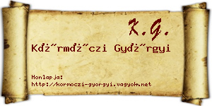 Körmöczi Györgyi névjegykártya