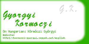 gyorgyi kormoczi business card